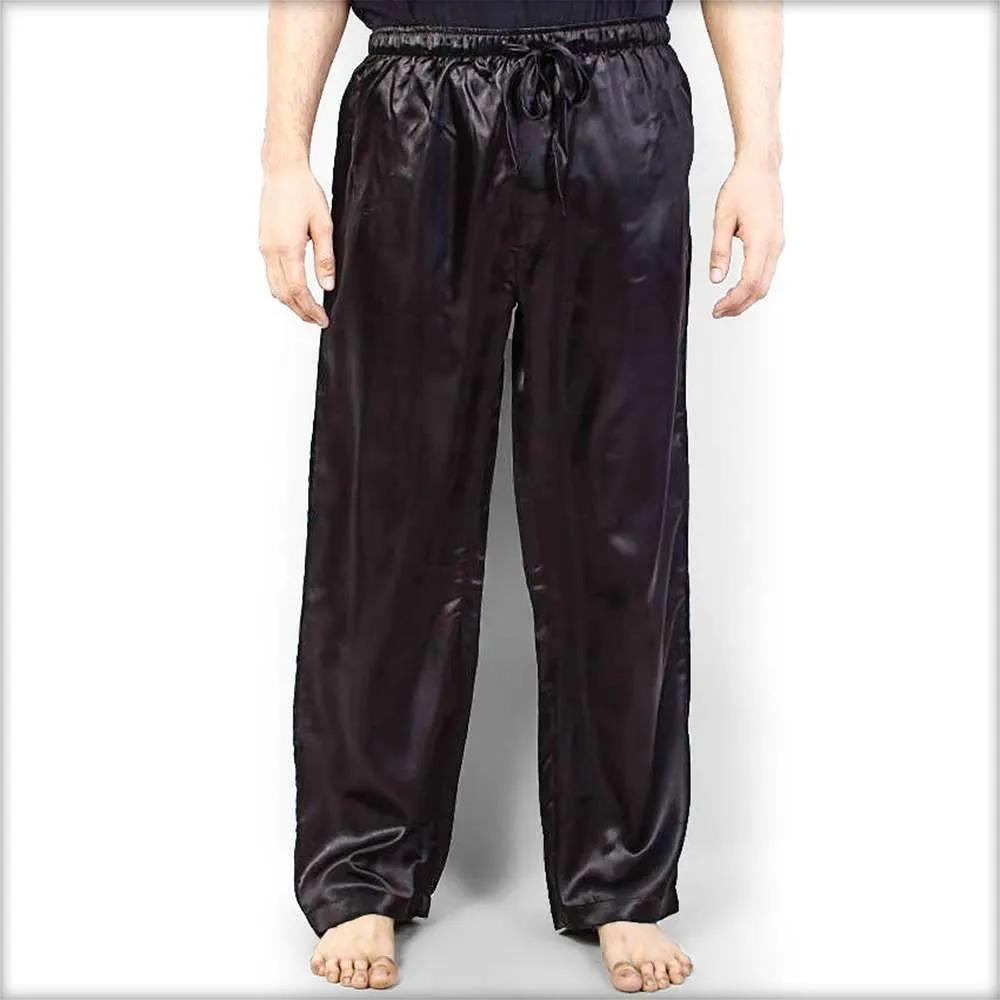 100% Polyester Solid Satin Men's Pajama MP51-BK