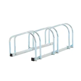 3-Bike Floor Bike Stand-Silver |