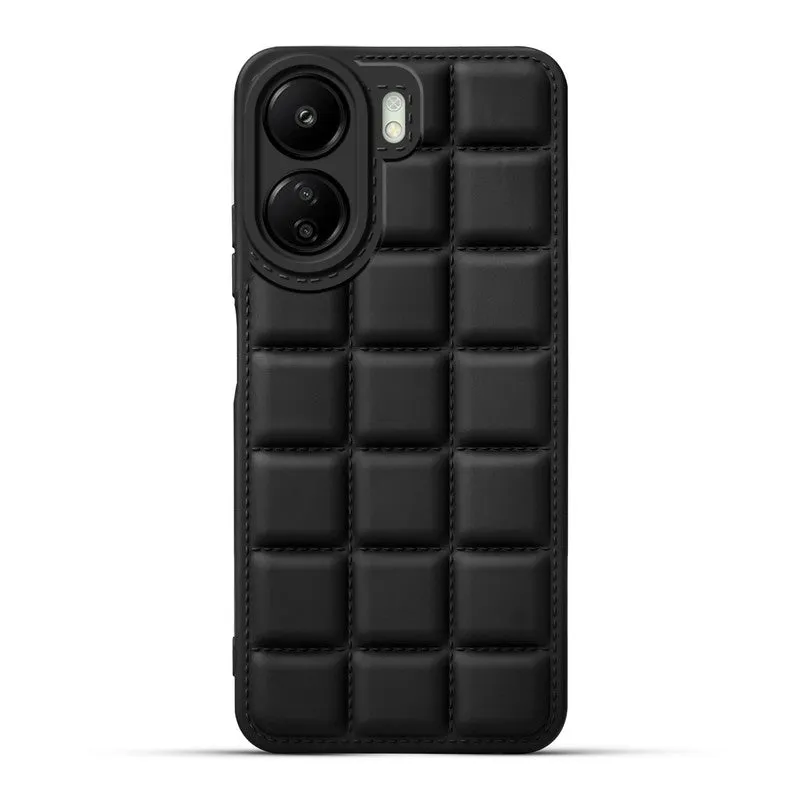 3D Grid Thread Design Silicone Phone Case Cover for Poco C65 5G