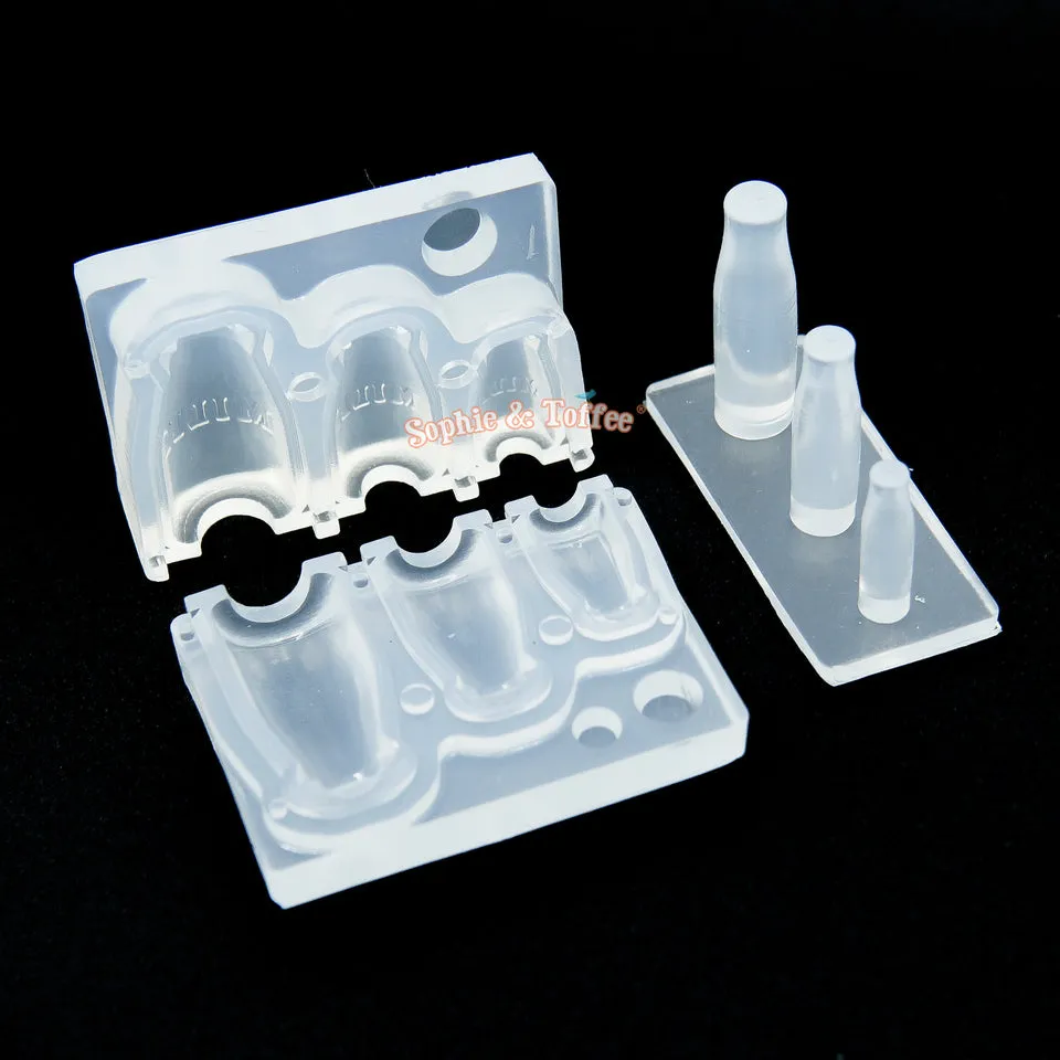 3D Miniature Milk Glass Bottle Silicone Mold