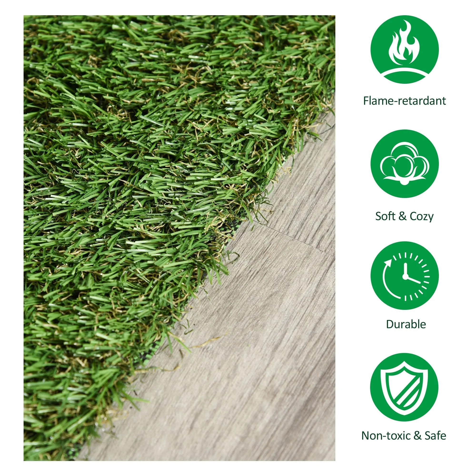 4 m x 1 m Non-toxic Artificial Grass Turf - 20mm Pile Height