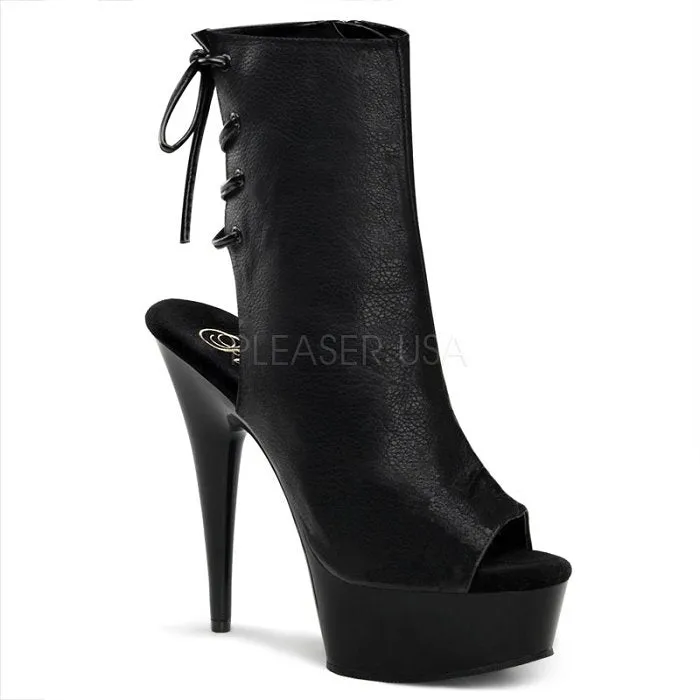 6" Heel Open Toe Lace-Up Ankle Boot (DELIGHT-1018)