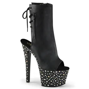 7" Open Toe Ankle Rhinestone Boot (STARDANCE-1018-7)