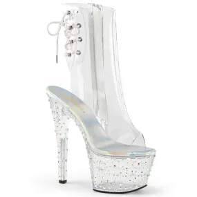 7" Open Toe Ankle Rhinestone Boot (STARDANCE-1018C-7)