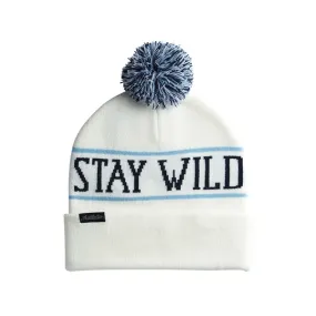 Airblaster - Stay Wild Pom Snowboard Beanie Hat - White SALE