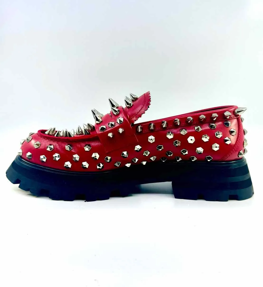 ALEXANDER MCQUEEN Men's Spiked Penny Loafers |  Size 7