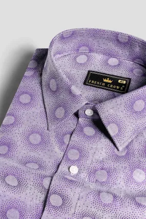 Amethyst Lavender and Plum Purple Jacquard Textured Premium Giza Cotton Shirt