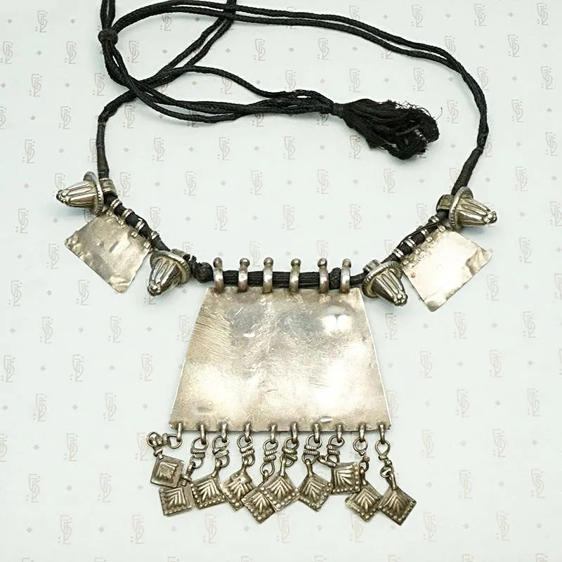 Antique Moroccan Silver Panel Necklace