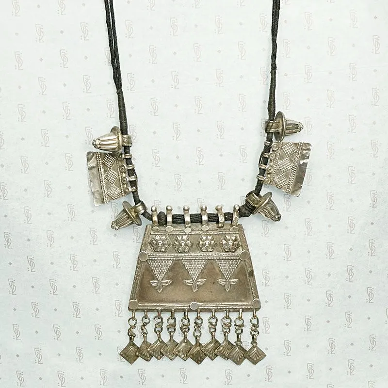 Antique Moroccan Silver Panel Necklace