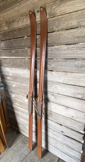 Antique R.H. Macy's Co. Wooden Skis