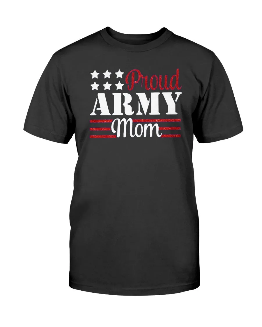 Army Mom Glitter T-shirts