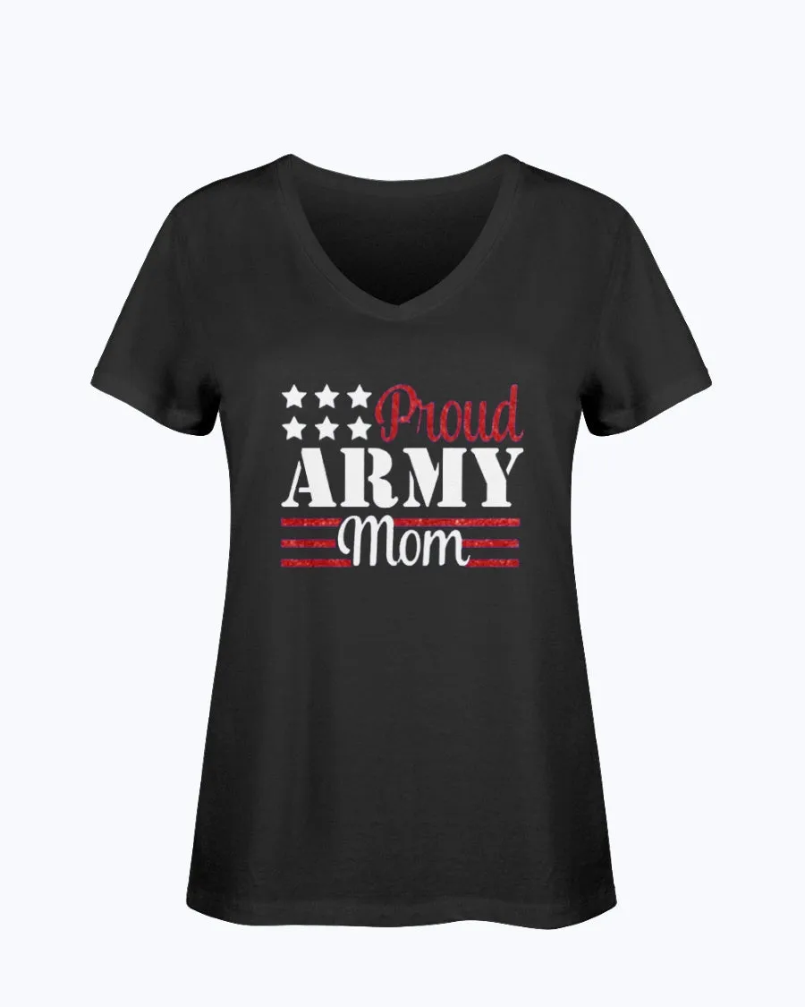 Army Mom Glitter T-shirts