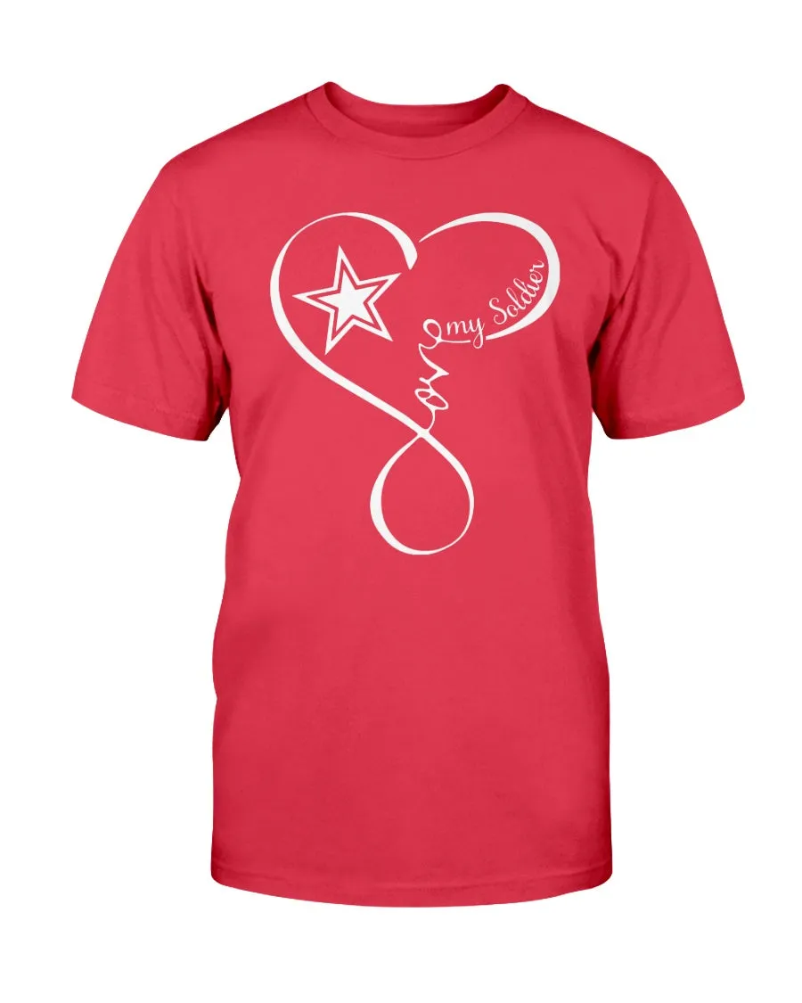 Army Mom Love Heart Shape T-shirts