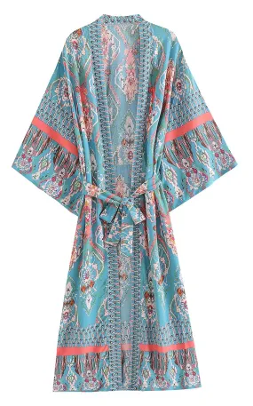 Beach Cover Up Kimono, Bohemian Long Kimono, Handmade Bohemian Kimono, Bohemian Long Kimono, Vintage Bohemian Kimono, Beach Dress Kimono, Boho Maxi Kimono