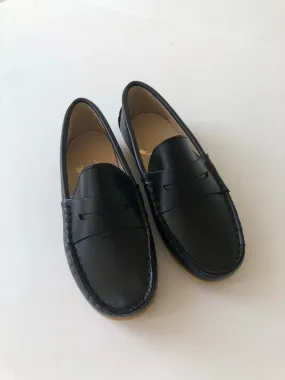 Black leather driver moccasins