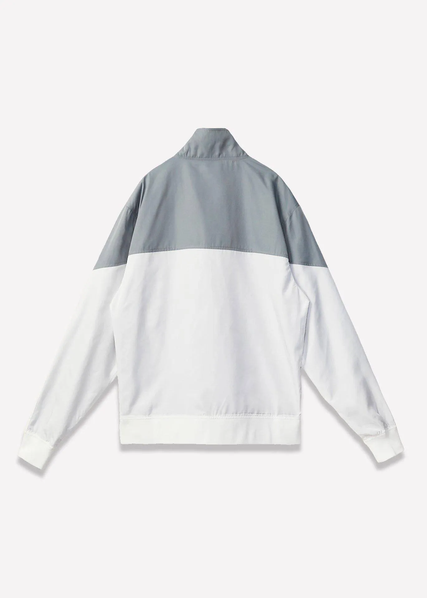 Blank State Men's Retro Swishy Track Jacket in White/Grey