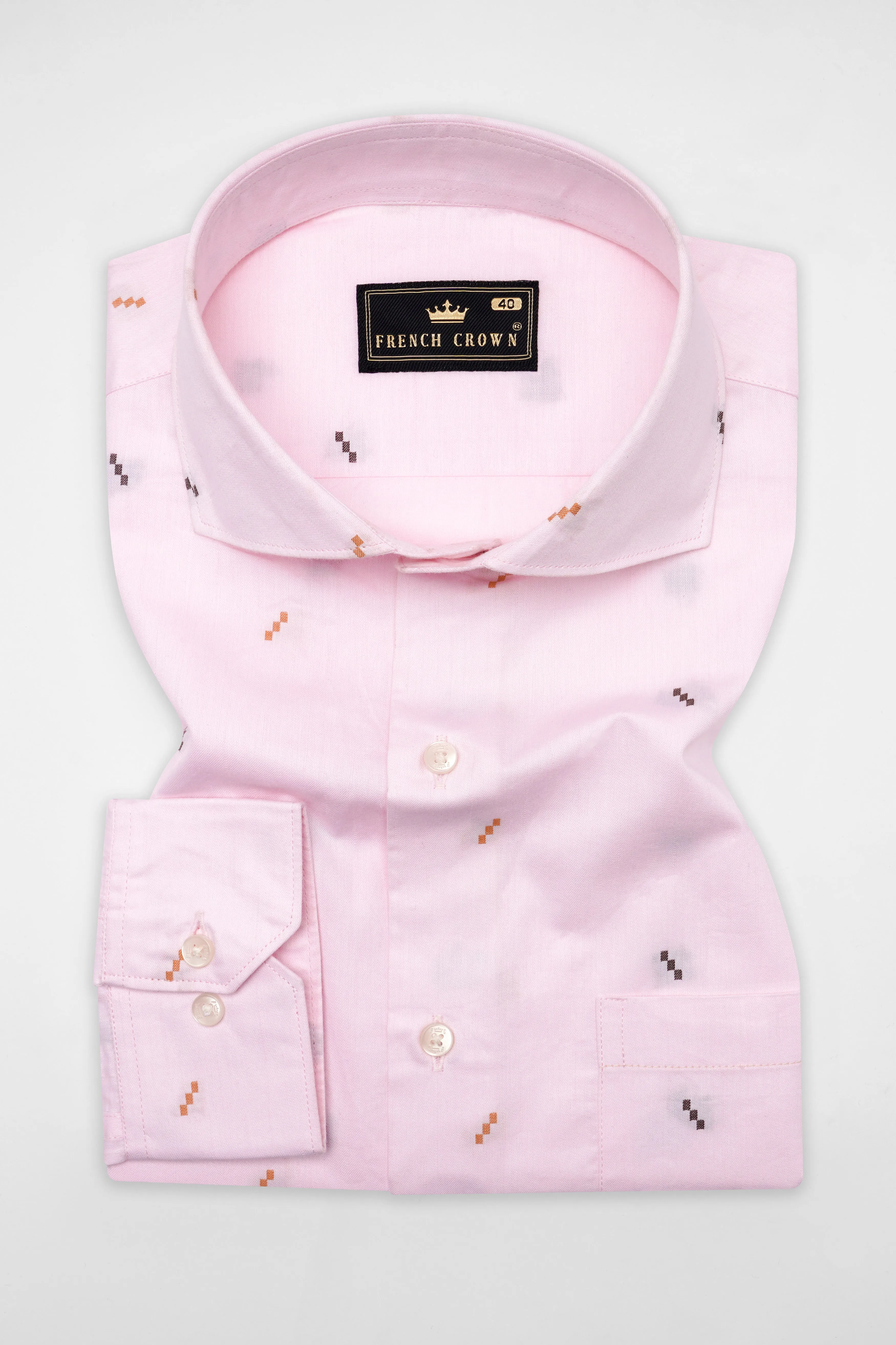 Blossom Pink Jacquard Textured Premium Giza Cotton Shirt