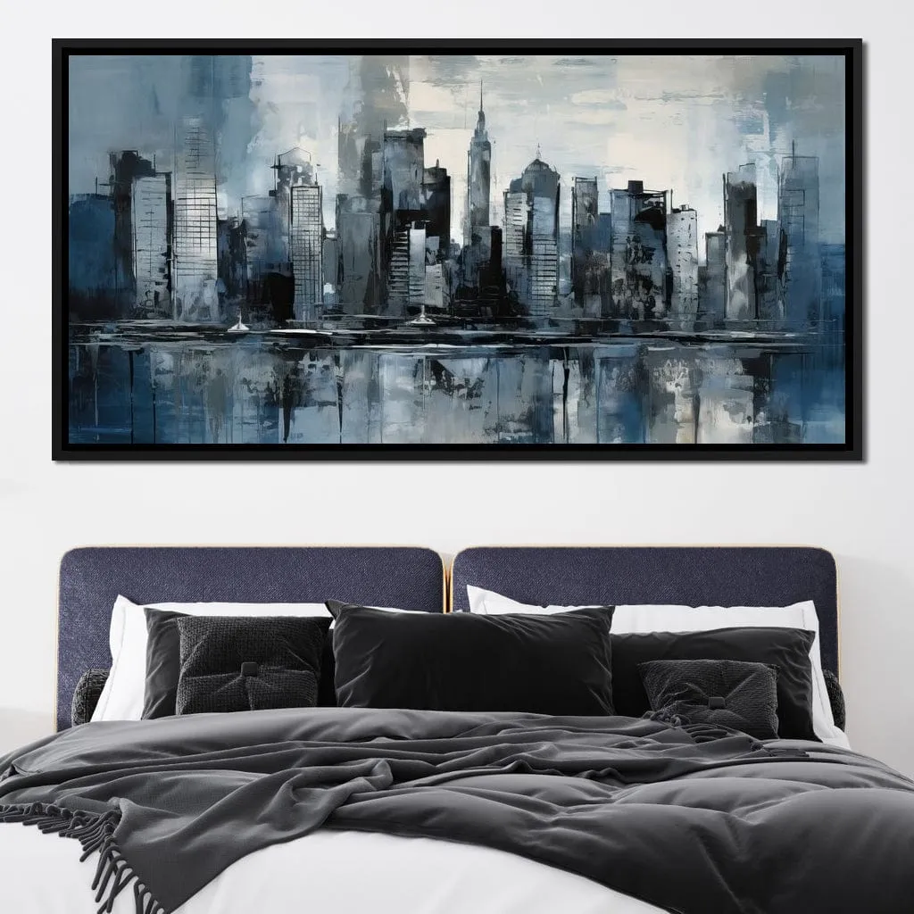 Blue Monochromatic Cityscape