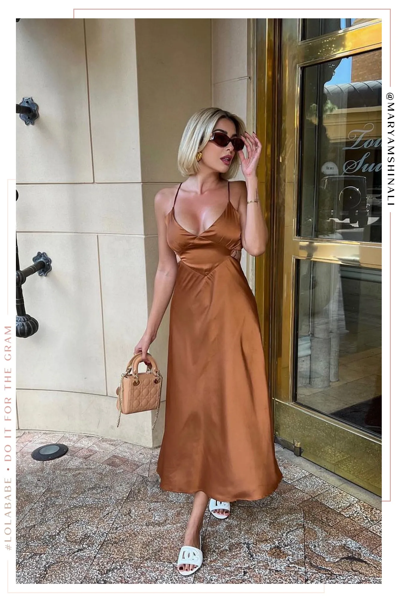 Camelia Satin Maxi Dress - Rust