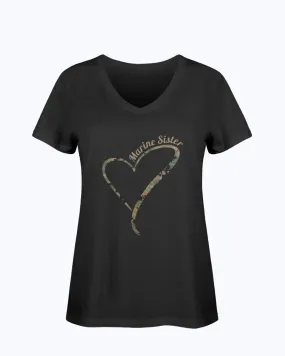 Camo Heart Marine Sister T-shirts