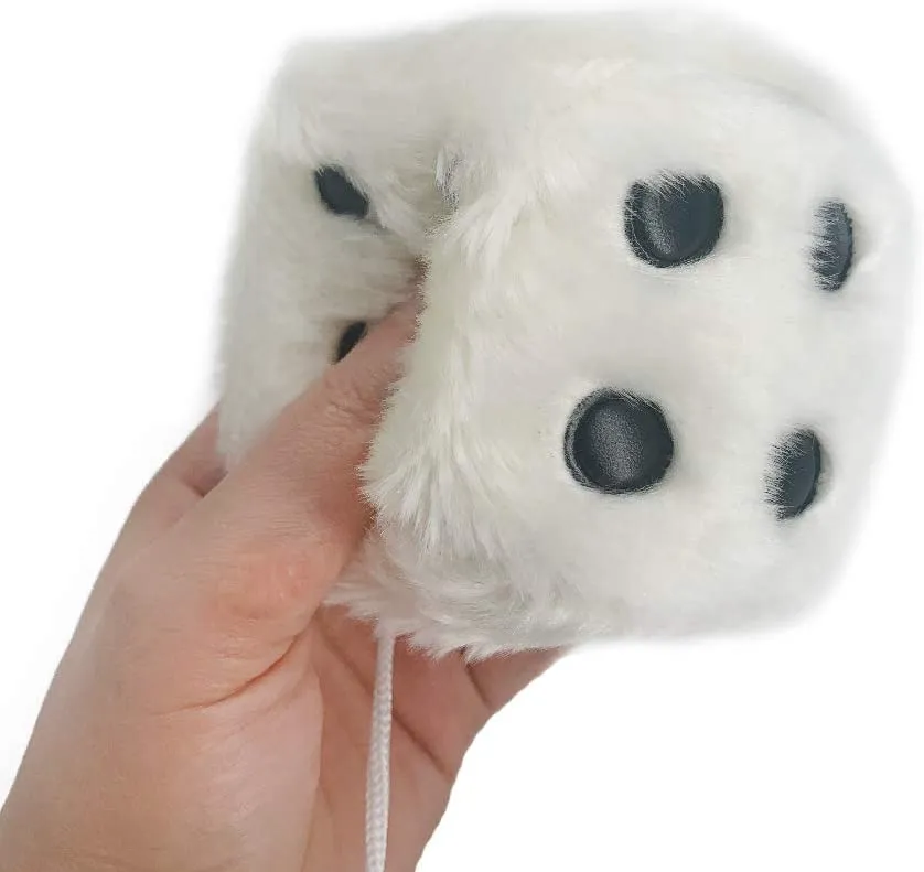 Car Mirror Hanging Dice Pair (White)