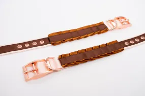 Caramel and Chocolate Brown Rose Gold Cuffs