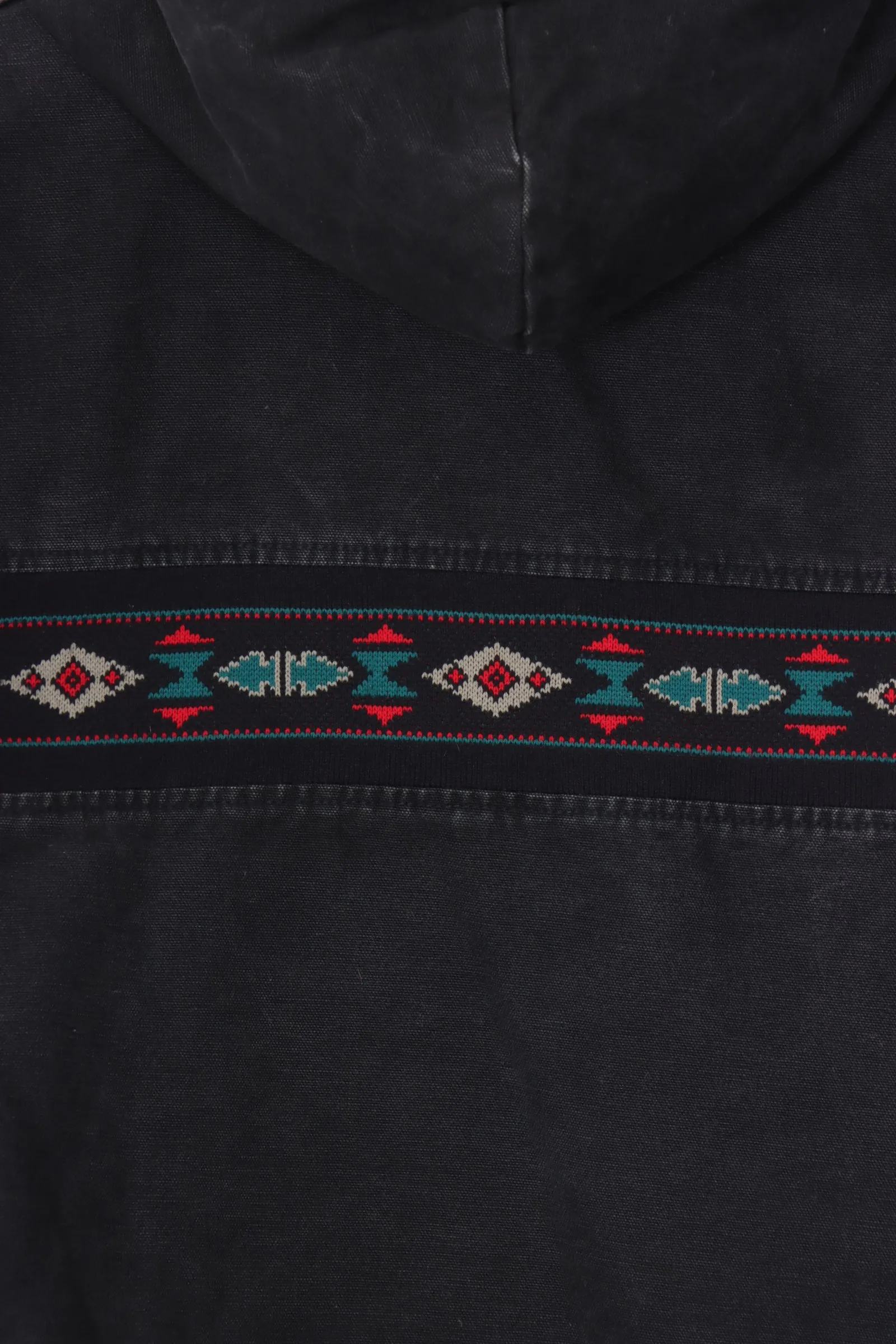 CARHARTT Aztec Black Teal & Red Hoodie Jacket (XL)