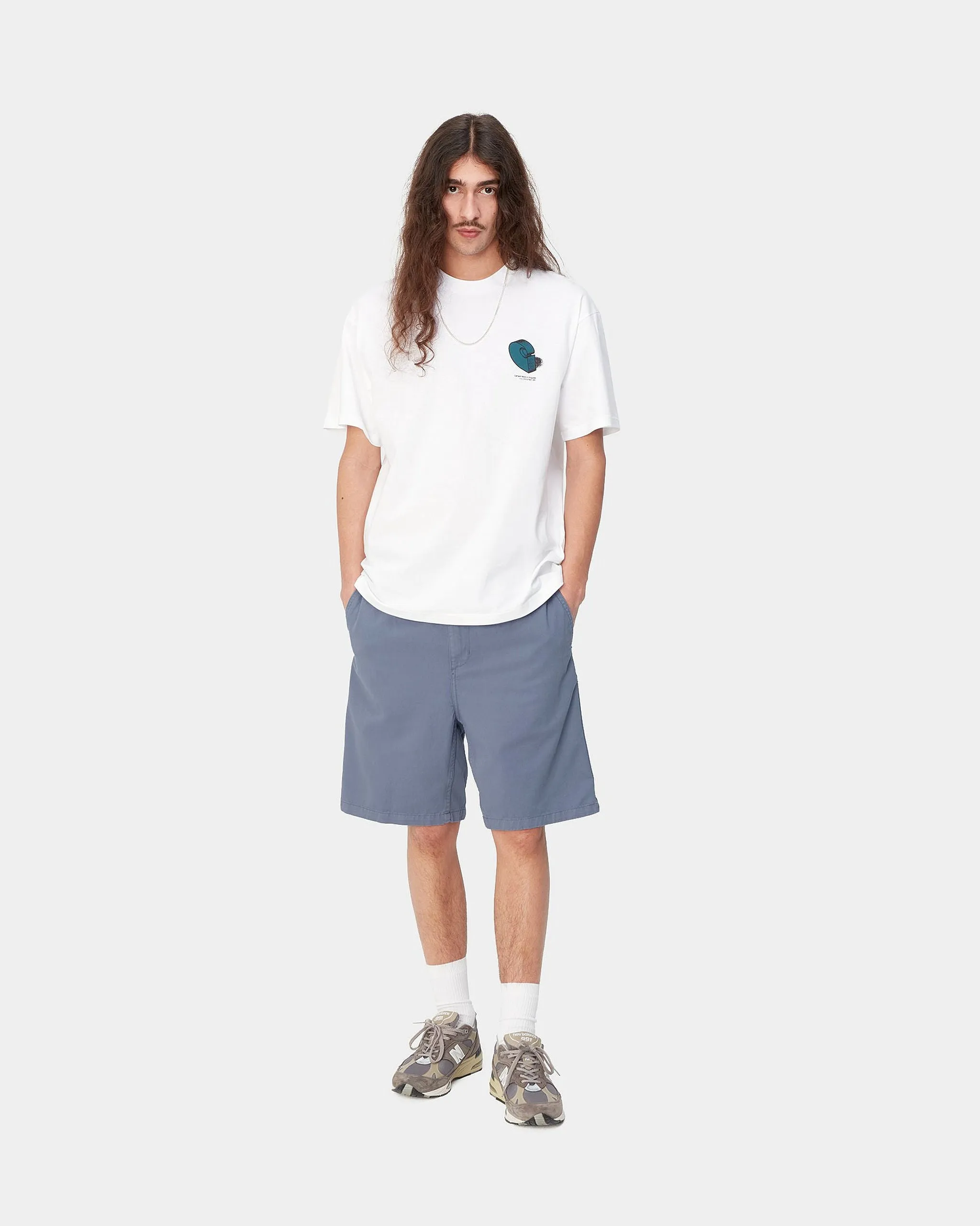 Carhartt WIP Flint Shorts - Bay Blue Garment Dyed