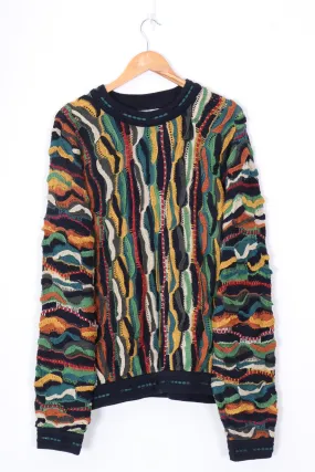 COOGI Blue Green & Red 3D Australian Made Sweater Knit (XL)