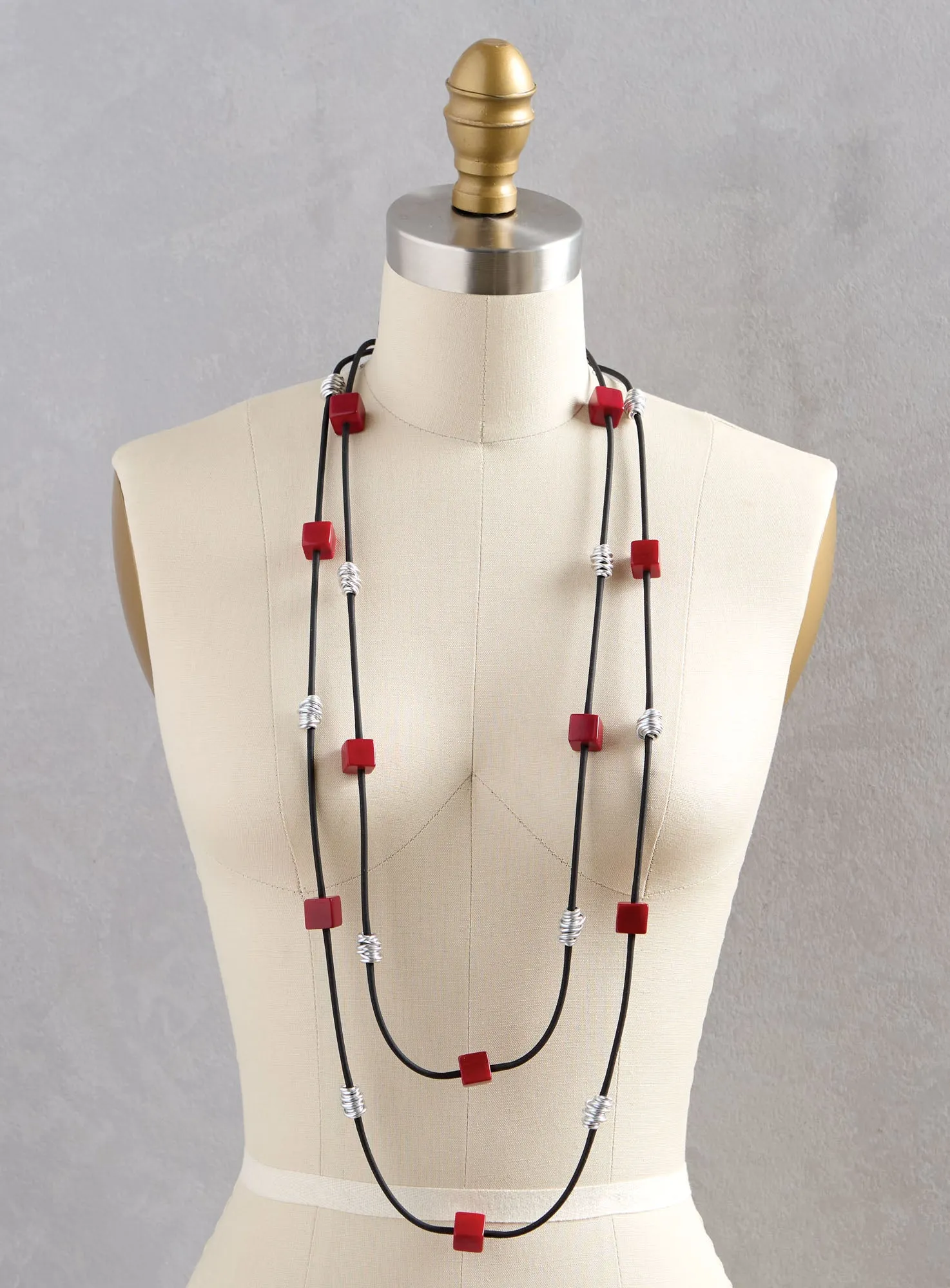 Crimson Cubes XL Necklace