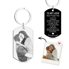 Custom Engraved Dog Tag Keychain To My Love Keychains