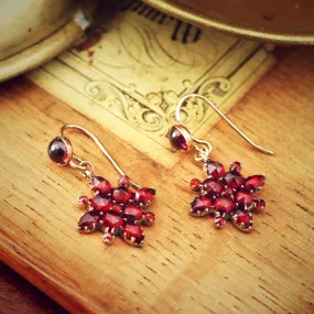 Darling Vintage Bohemian Garnet Drop Earrings