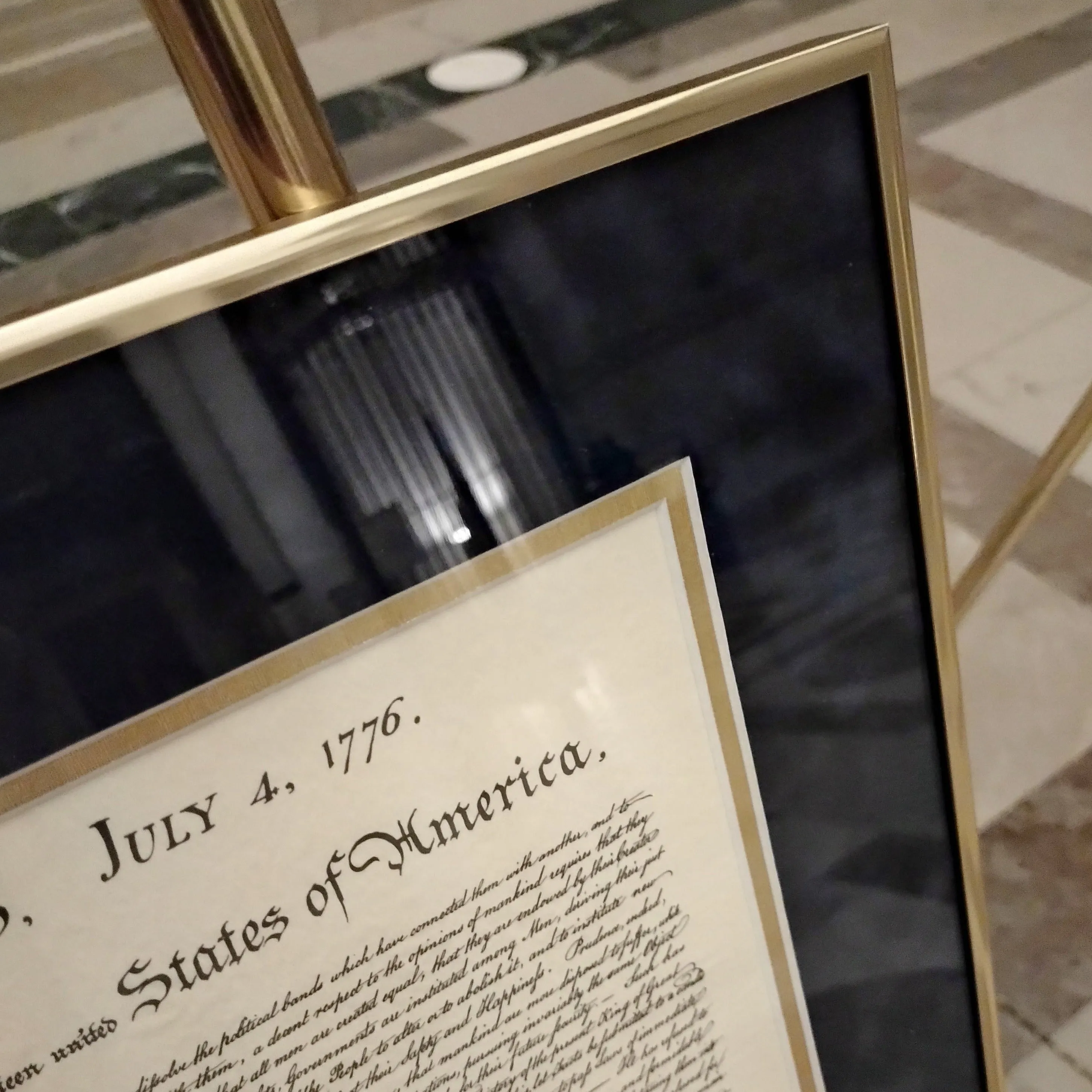 Declaration of Independence in Classic Finish Metal Frame