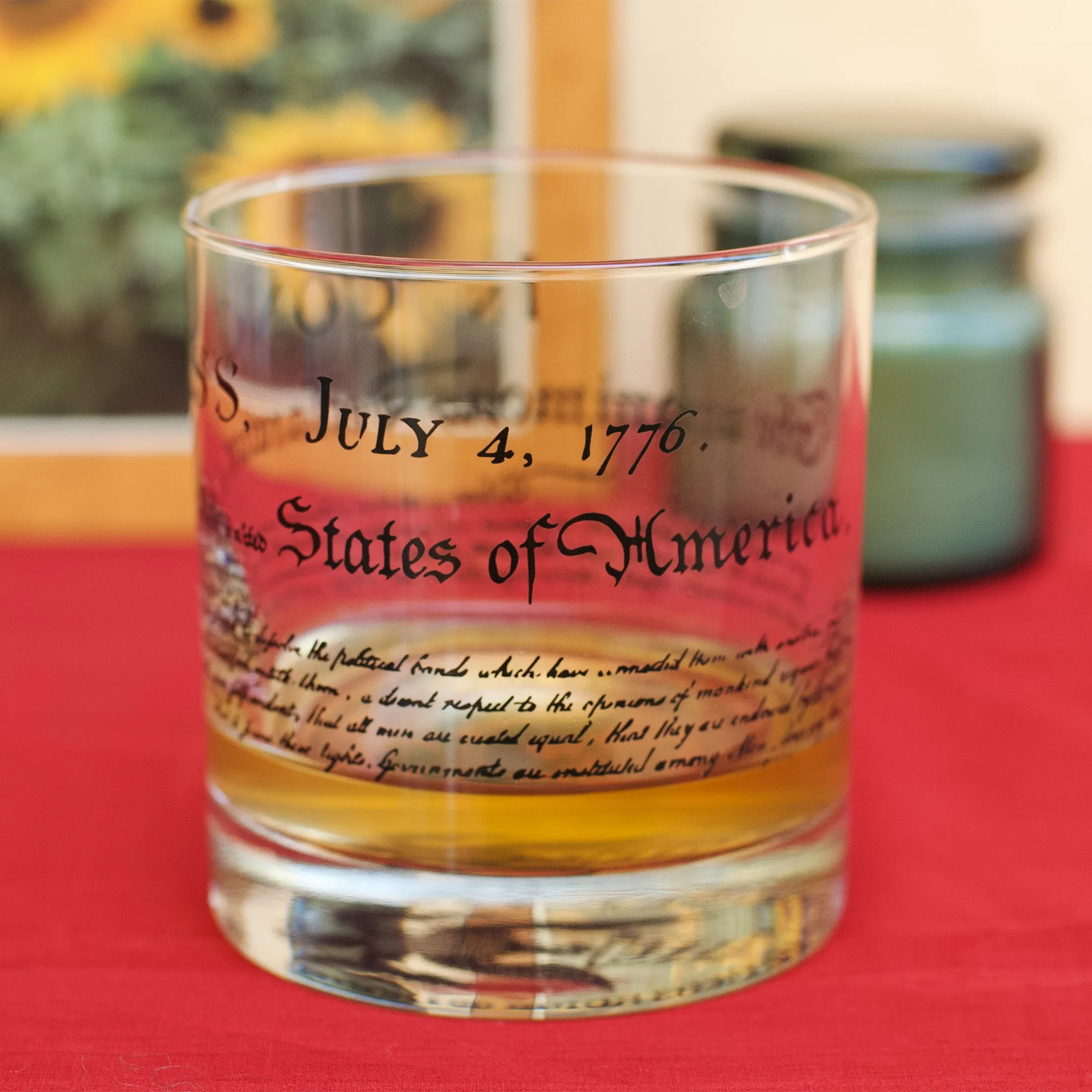 Declaration of Independence Rocks Glass