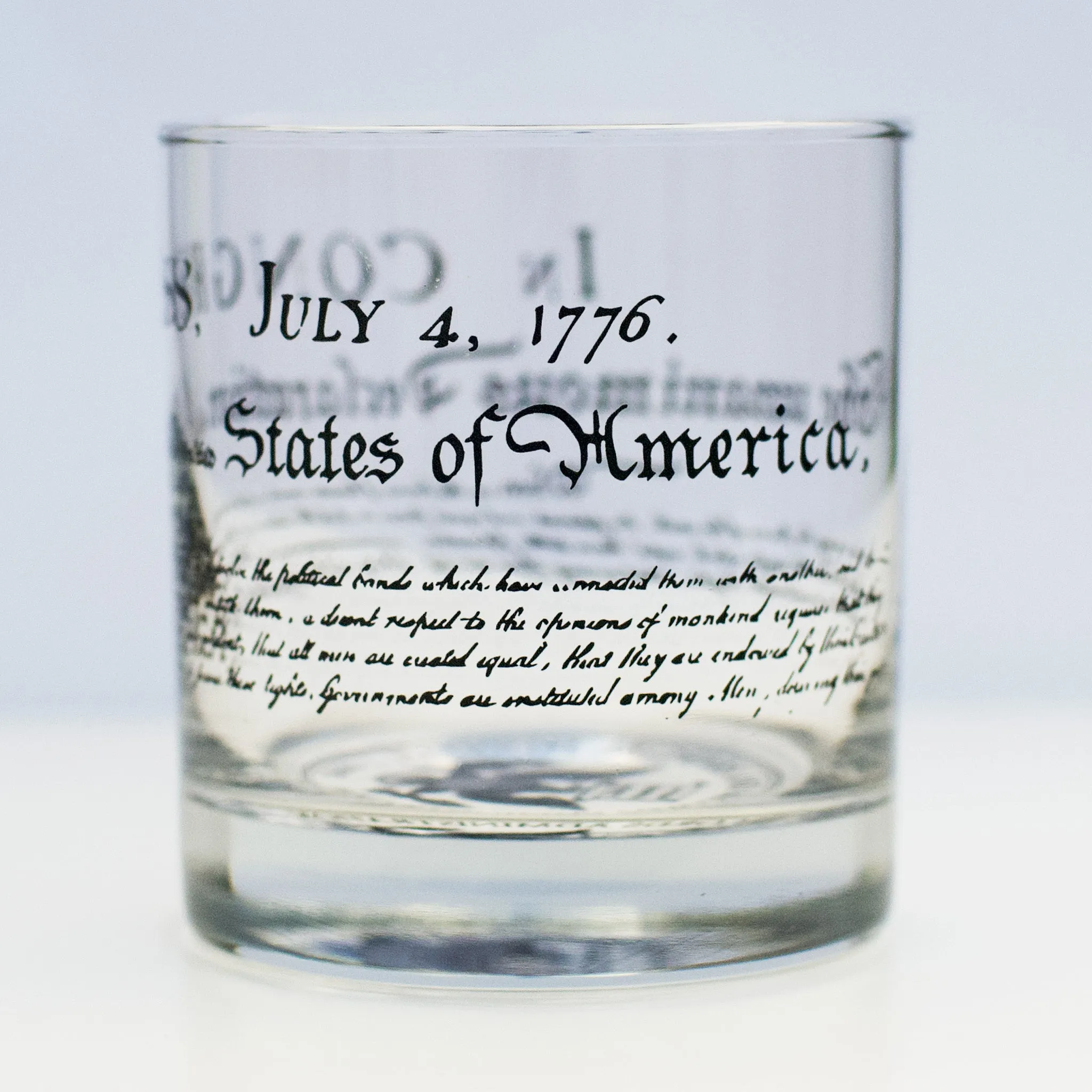 Declaration of Independence Rocks Glass