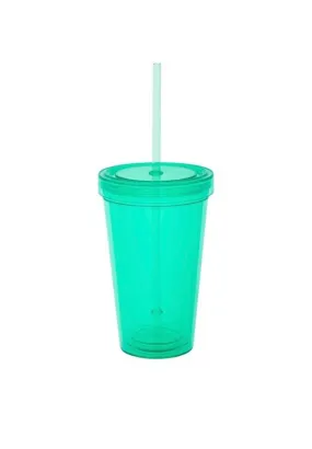 Drinking Water Bottle Flash Powder Shiny Reusable  Cold Cup w/Straw