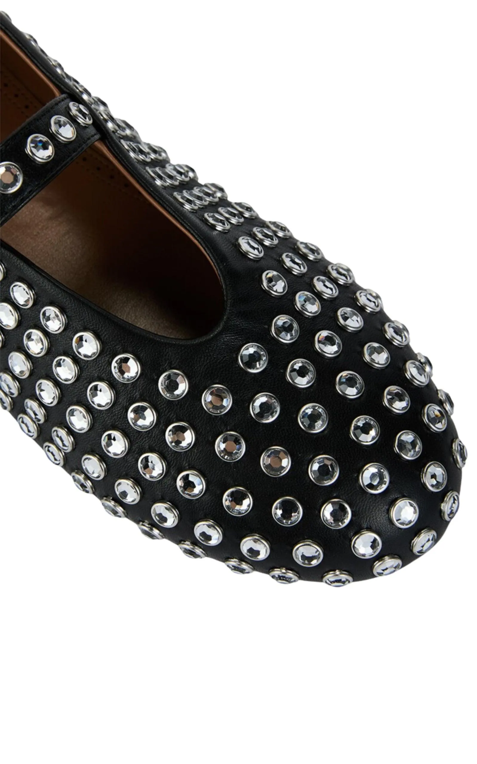 Embellished Leather Ballet Flats