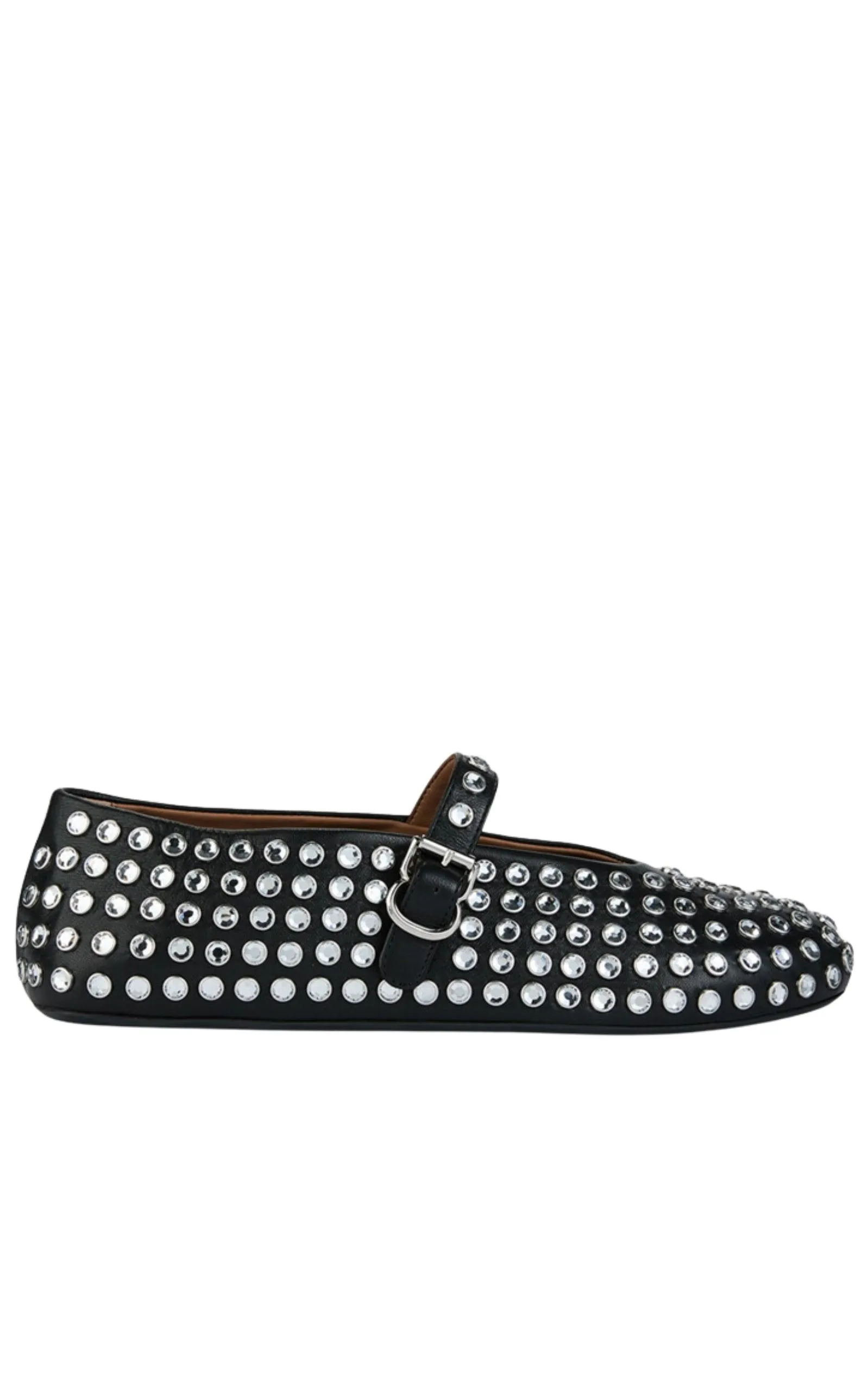 Embellished Leather Ballet Flats