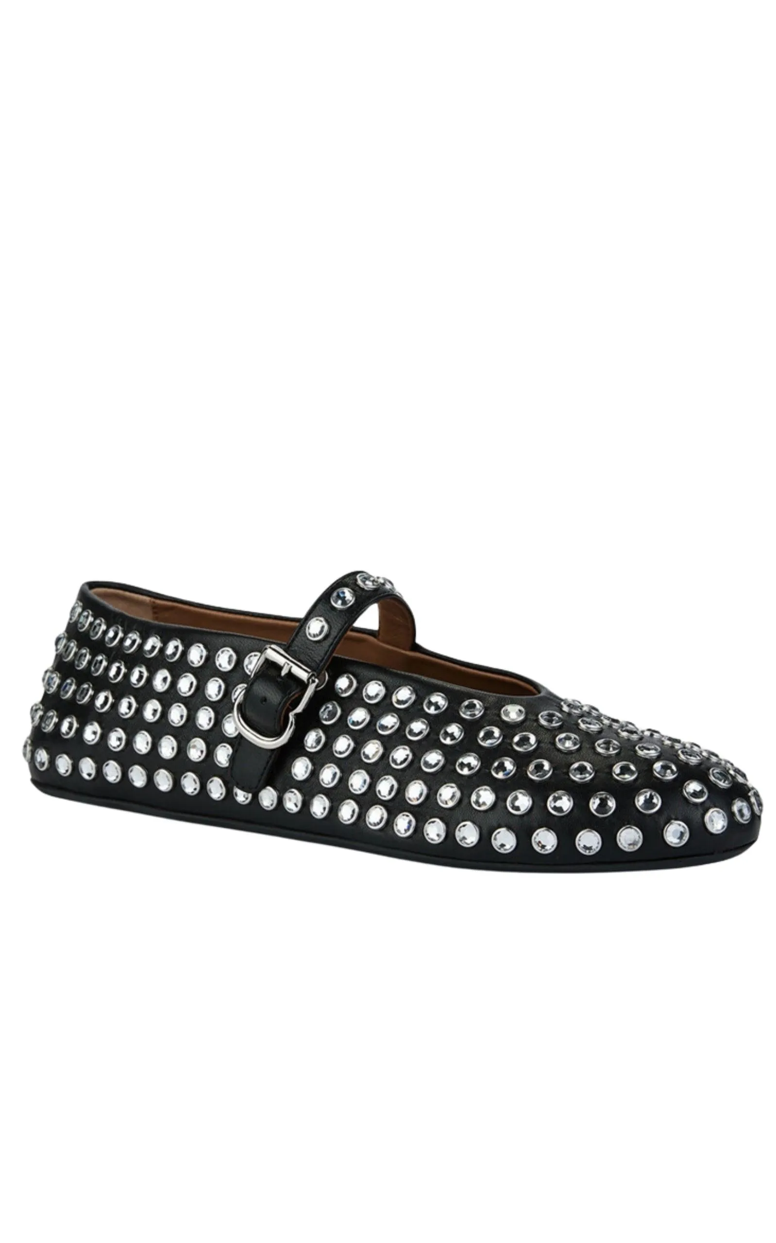 Embellished Leather Ballet Flats