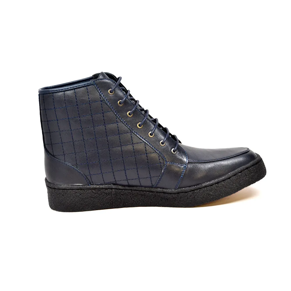 Extreme High Top Playboy Quilted Patterns - All Leather, Square Toe, Crepe Sole