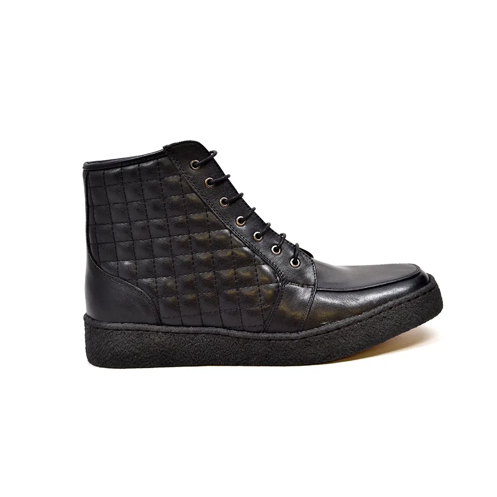 Extreme High Top Playboy Quilted Patterns - All Leather, Square Toe, Crepe Sole