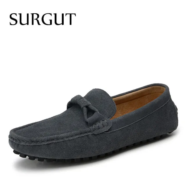 four Season Men Fashion Shoes Slip On Flat Shoes Men Casual Shoes Comfortable Genuine Leather Men Loafers