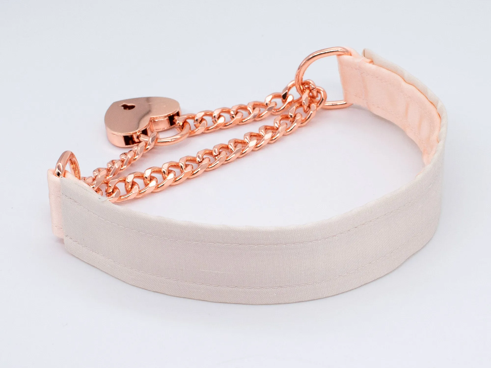 French Silk Front-Locking Martingale BDSM Collar