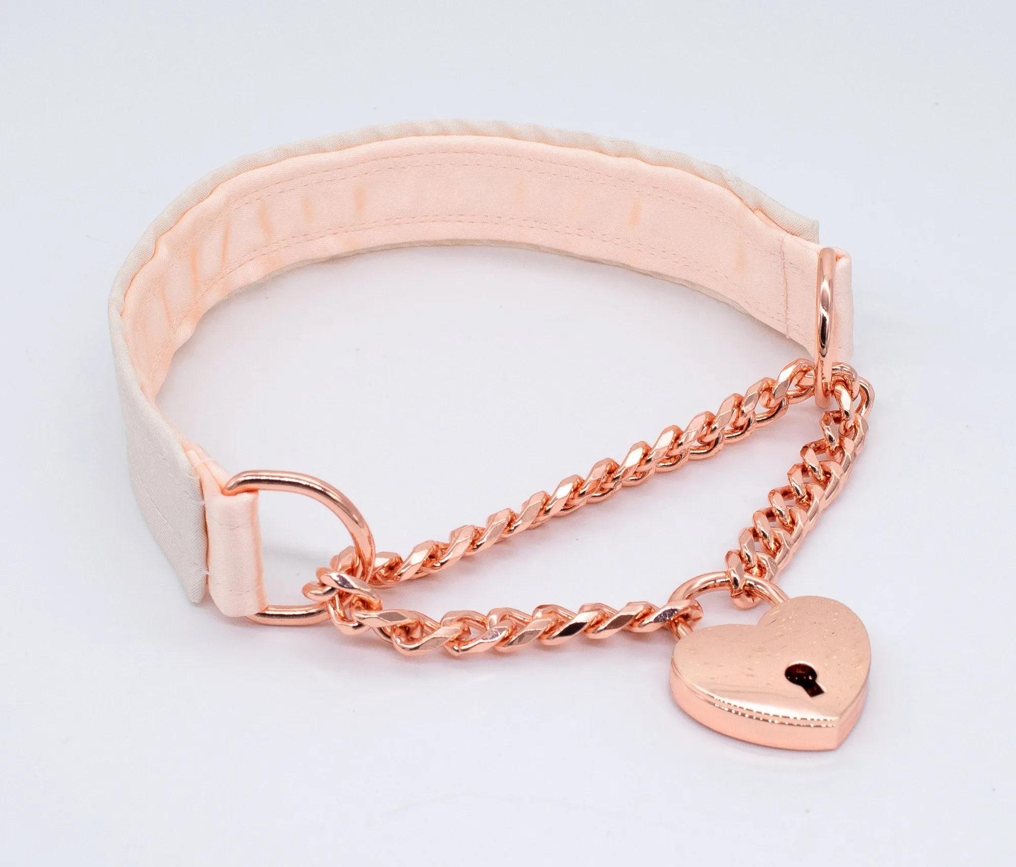 French Silk Front-Locking Martingale BDSM Collar