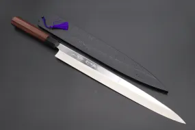 Fu-Rin-Ka-Zan Limited, Hon Kasumi HAP-40 Yanagiba (300mm or 330mm, 2 Sizes, Perfectly Mirror Polished Blade, Octagonal Red-Sandal Wood Handle)