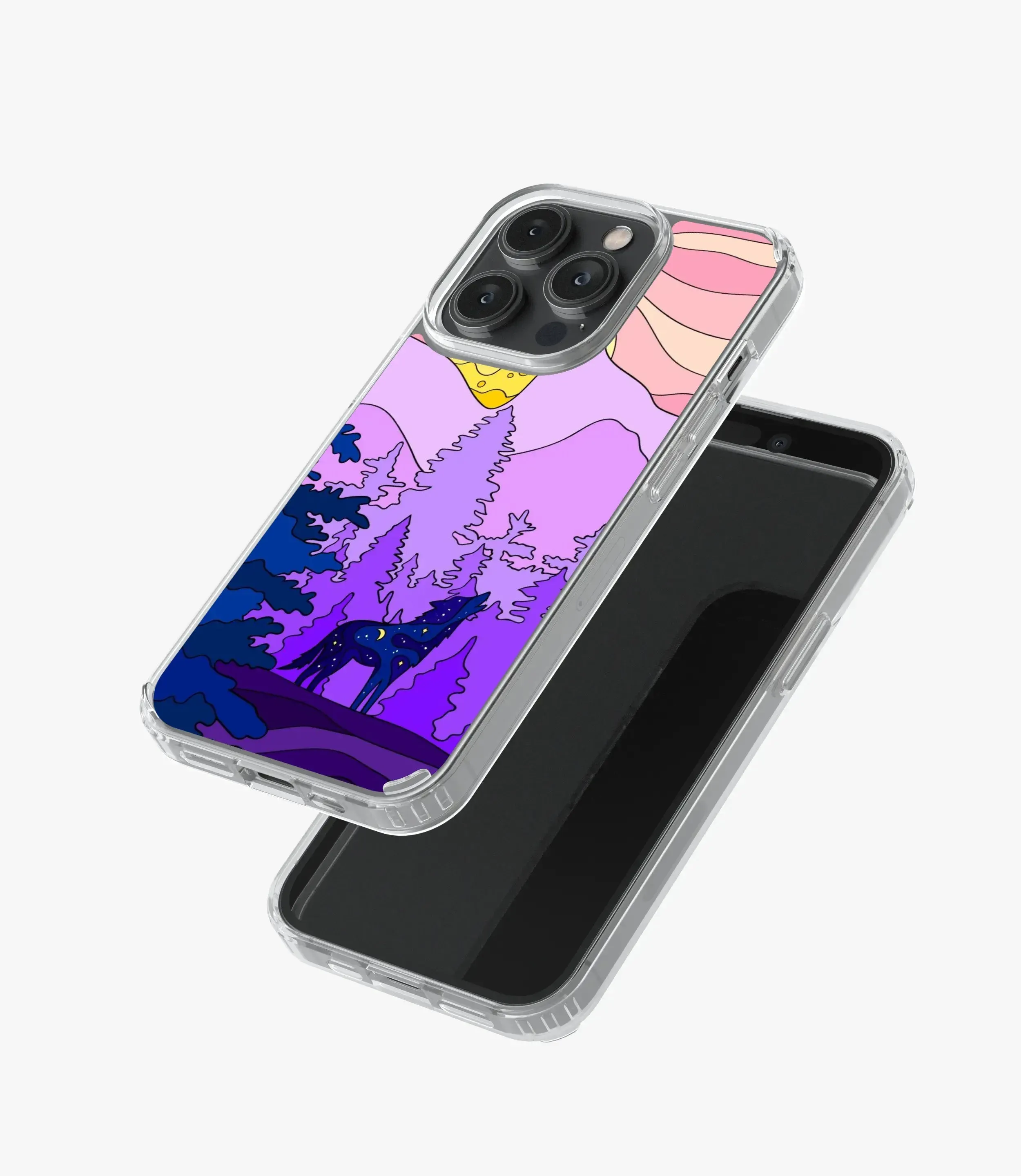 Glittering Wolf In Jungle Silicone Case