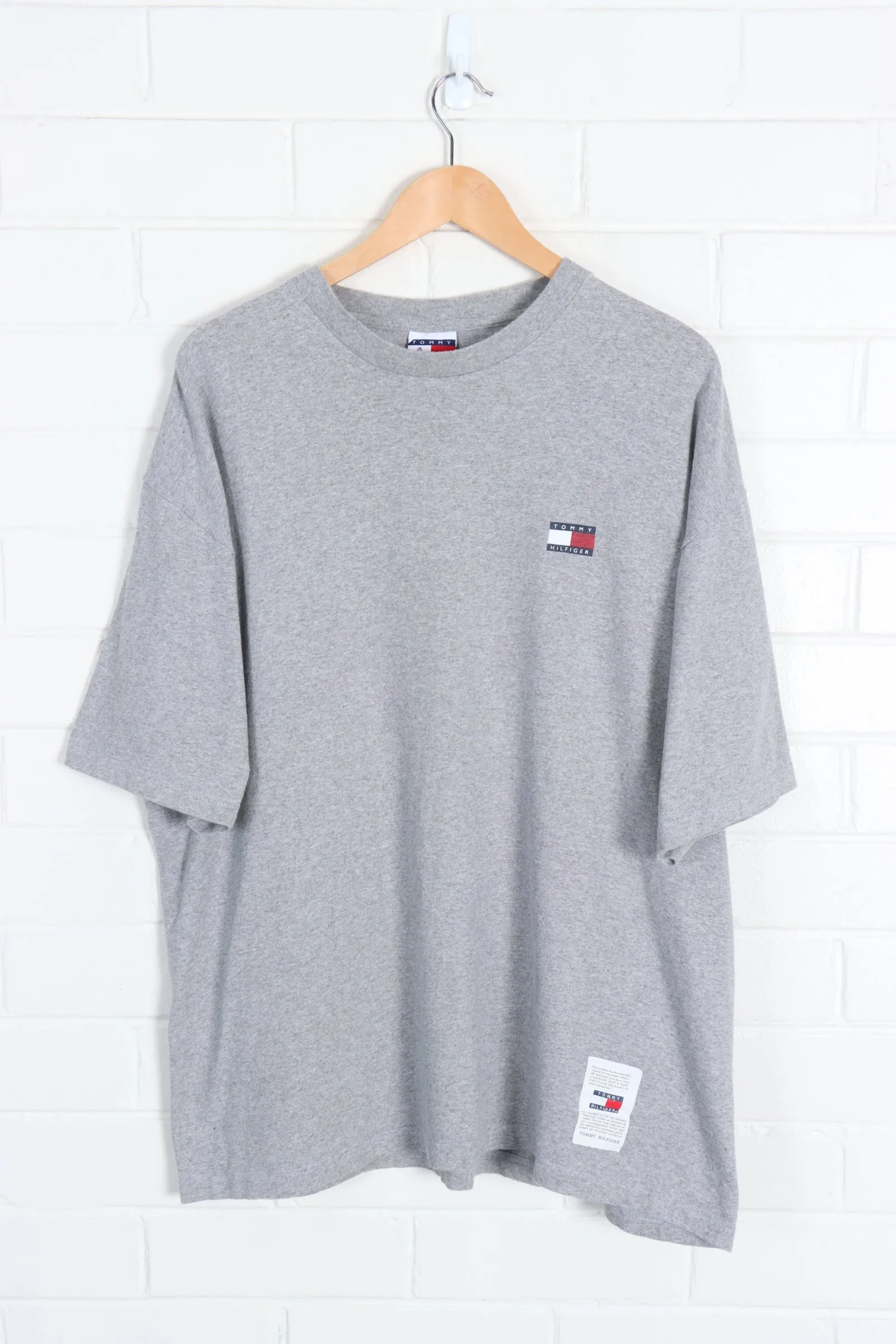 Grey TOMMY HILFIGER USA Made Logo T-Shirt (XL)