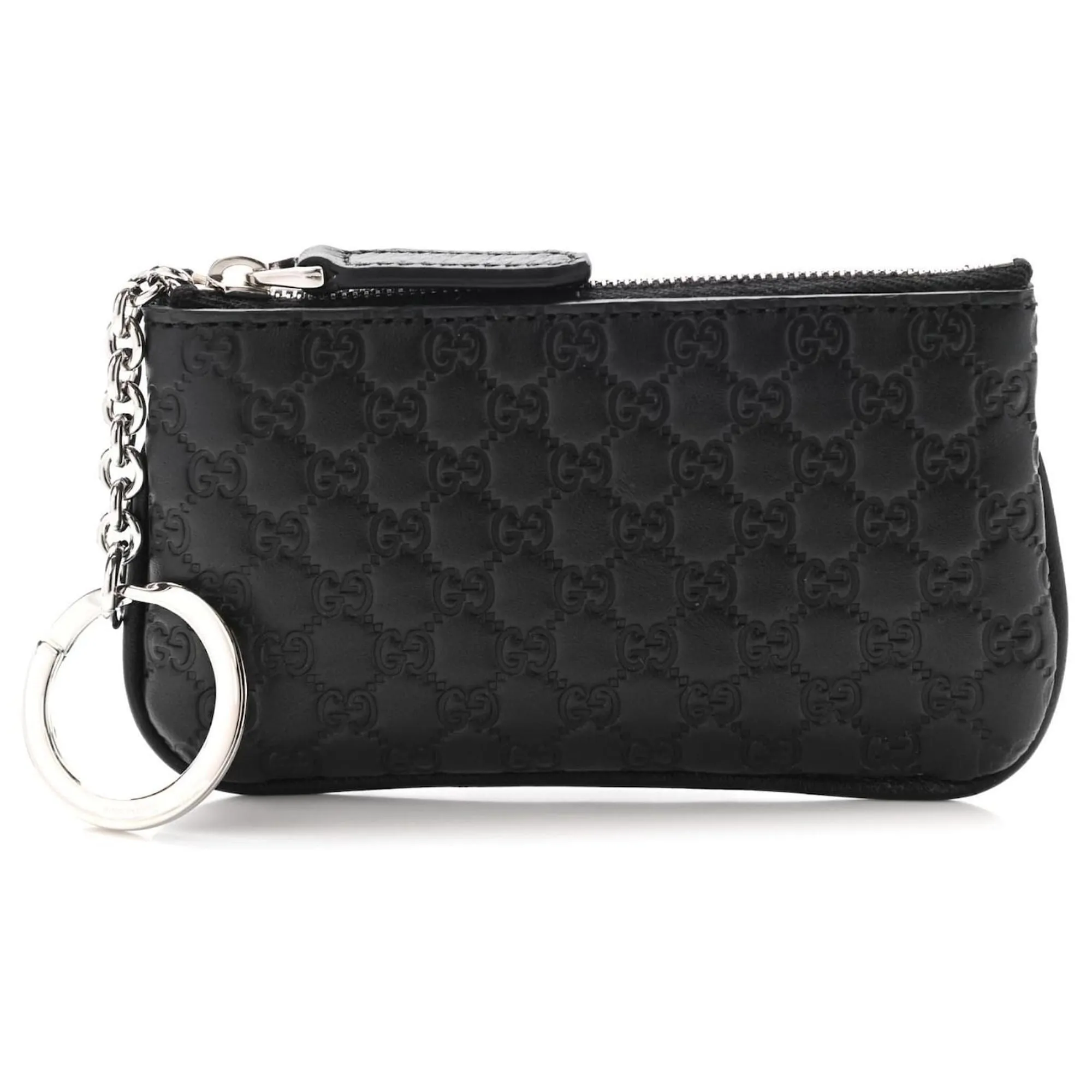 Gucci Micro GG Black Leather Key Case