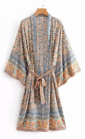 Handmade Bohemian Kimono, Bohemian Long Kimono, Beach Cover Up Kimono, Vintage Bohemian Kimono, Beach Dress Kimono, Boho Maxi Kimono