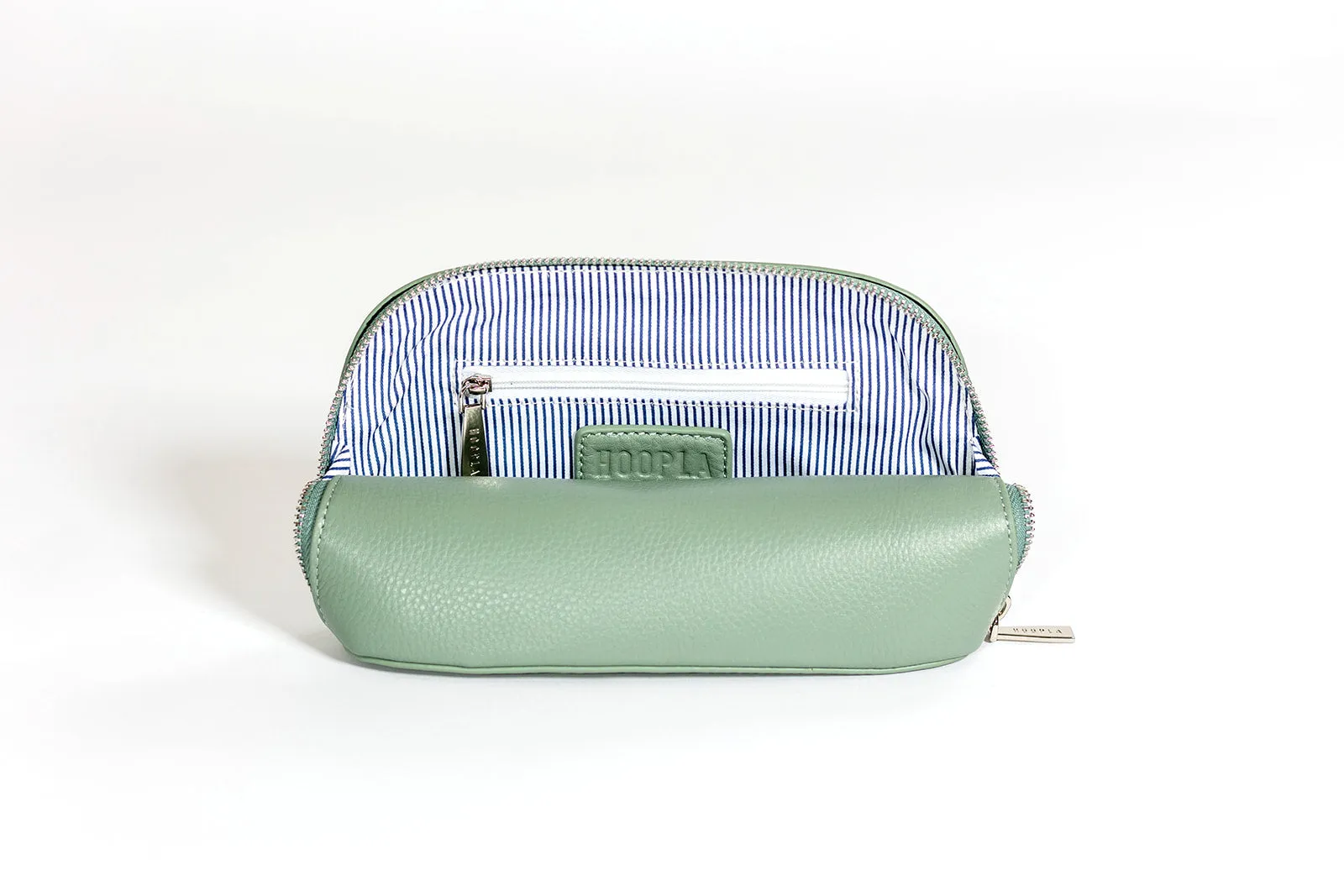 HOOPLA LEATHER MAKE-UP BAG SAGE GREEN